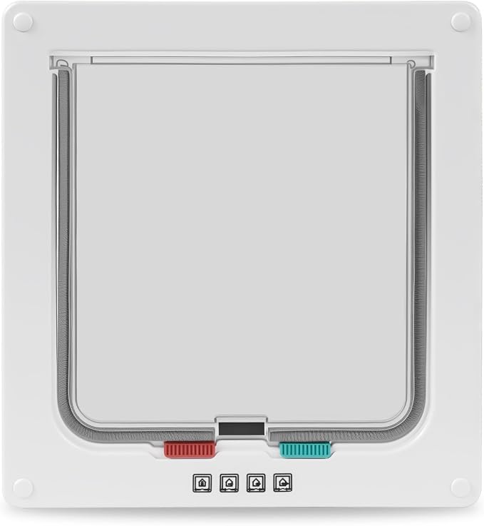 Cat Door for Interior/Exterior Doors and Walls (XL) | 4-Way Locking Option, Weatherproof & Secure Cat Flap with Easy Installation Kit