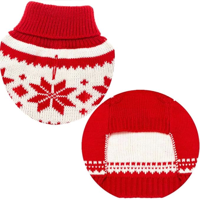 Mihachi Dog Sweater - Winter Coat Apparel Clothes with Colorful Stripes for Cold Weather Medium