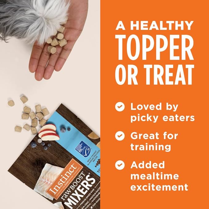 Instinct Raw Boost Mixers, Freeze Dried Dog Food Topper, Grain Free - Wild Caught Pollock, 12.5 oz. Bag