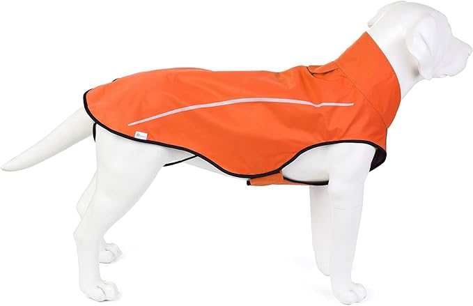 Mile High Life Dog Raincoat, Adjustable Waterproof Reflective Rain Jacket for Small Medium Large Dogs, Lightweight Breathable Pet Rain Coat with Leash Hole(Orange,XXS Chest 16-19")