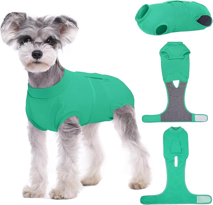 Kuoser Dog Surgery Suit Female Spay, Dog Recovery Suit Male Neuter, Dog Clothes Onesie for Surgery Anti Licking Abdominal Wounds Pet Puppy Surgical Recovery Bodysuit Shirt, Substitute E-Collar & Cone