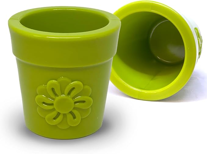 SodaPup Flower Pot – Durable Dog Treat Dispenser & Chew Toy Made in USA from Non-Toxic, Pet Safe, Food Safe Rubber Material for Mental Stimulation, Problem Chewing, Calming Nerves, & More
