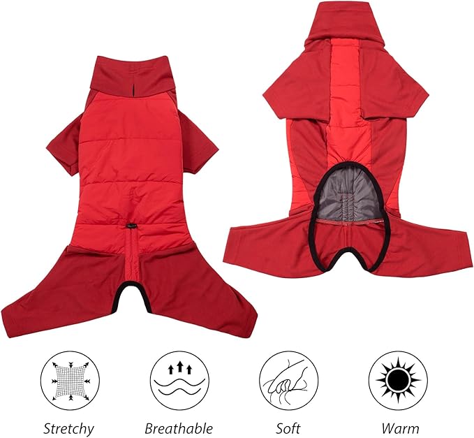 Dotoner Dog Sweater Warm Fleece Pullover Winter Sweatshirt with Turtleneck Leash Opening Waterproof Back Four Leg Cozy Clothes for Medium Large and Small Dogs