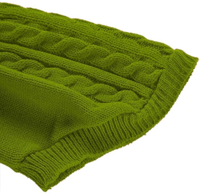 Small Dog Sweaters Knitted Pet Cat Warm Dog Sweatshirt Winter Clothes Kitten Puppy Sweater (X-Small,Light Green)
