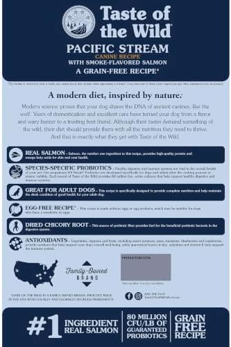 Taste of the Wild Pacific Stream Adult Dry Dog Food, Salmon, 14lb