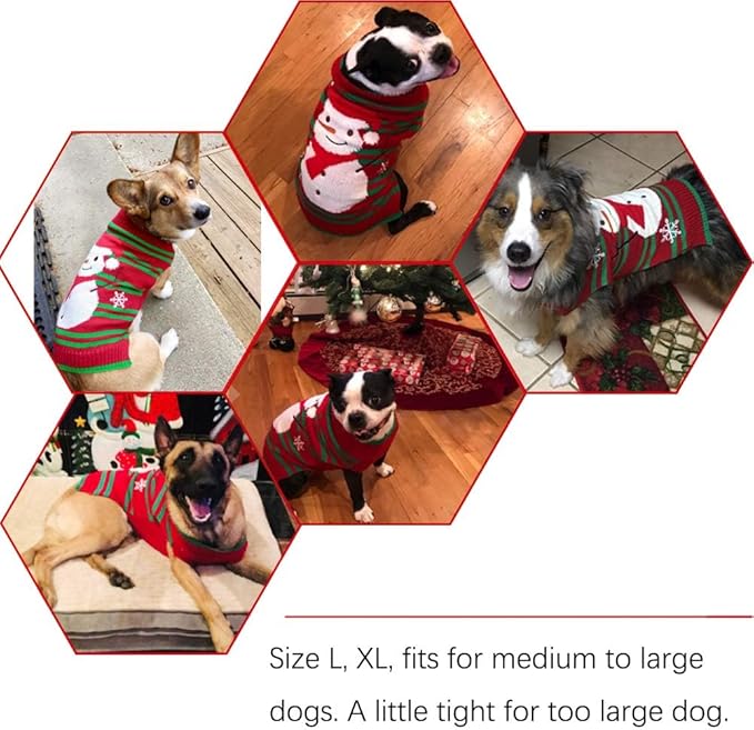 NACOCO Dog Snow Sweater - Snowman Holiday Pet Clothes for Small Dogs and Cats - Christmas Xmas New Year (Snowman, M)