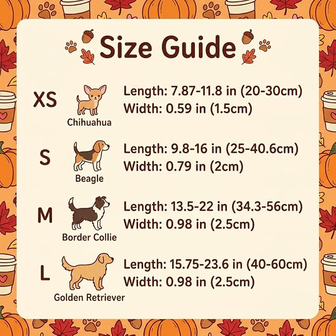Fall Dog Collar, Puppy Collar for Extra Small Girls Boys Dogs, XS