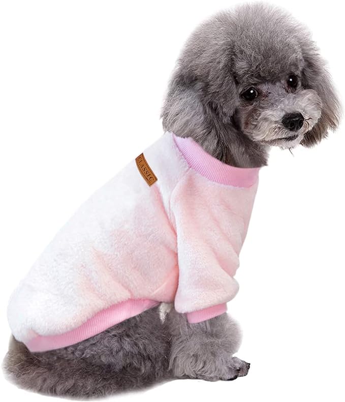 Jecikelon Pet Dog Clothes Dog Sweater Soft Thickening Warm Pup Dogs Shirt Winter Puppy Sweater for Dogs (Z01-Pink, Small)