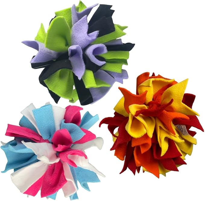 Chelsy's Toys Interactive Snuffle Ball for Dogs, Mental Stimulation Toy, Slow-Play Treat Dispenser, Brain Exercise for Puppies & Seniors, Teething Relief, Blue, Orange, Purple (Blue)