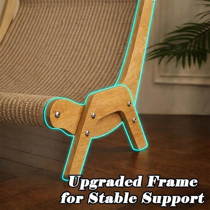 2026 Upgrade Cat Recliner Scraper Board, 23.6" Large 2 in 1 Cat Scratch Board, Anti-Scratch Cat Sisal Chair for Indoor Cats Hammock, Wear-Resistant Scratching Pad Lounges (A, Large for Within 33IB)
