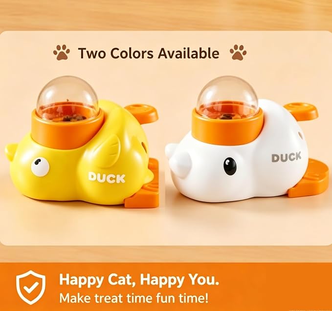 Fuzzibud Cat Toy Feeder,Interactive Cat Dog Feeder with 3 Lids, Press Type Treat Dispenser with Transparent Window,Slow Feeder for Kibble and Treats (White)