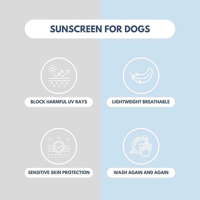 Spark Paws Sunblock Dog T-Shirt, SPF30 Protection, Lightweight Breathable Quick Dry for Dogs with Sensitive Skin - Blue & Grey (Set of 2) - S
