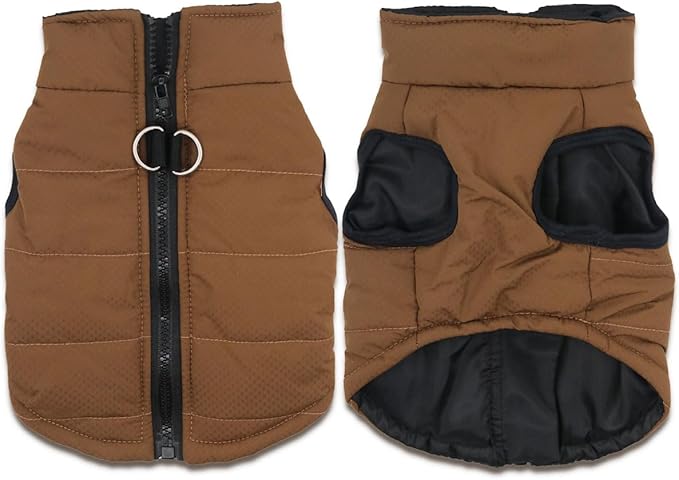 Dog Coats Warm Winter Dogs Jacket Pet Jackets Puppy Cold Weather Coat Pet Clothes for Small Dogs, Brown, Brown, Medium