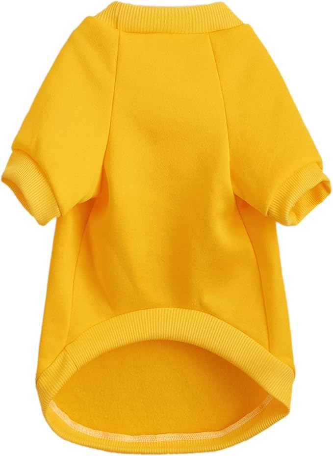 Puppy Sweater for Small Dogs Clothes Warm Winter Cat Clothe Pet Sweatshirt Knitwear Doggie Kitten Clothing, Yellow, Medium
