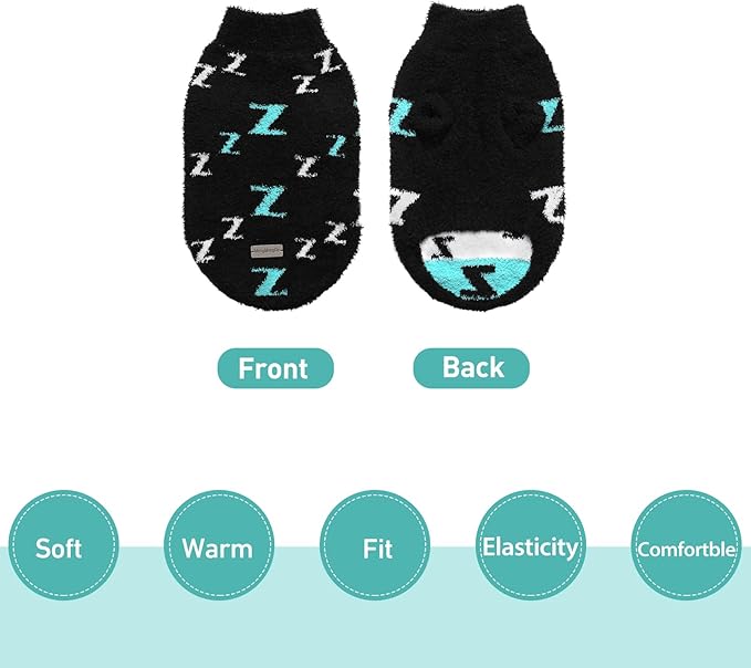 Dog Sweaters Dog Pullover Sweater Cold Weather Cable Knitwear Thick Warm Outfits for Medium Dogs Cat Sweaters (L-Black)