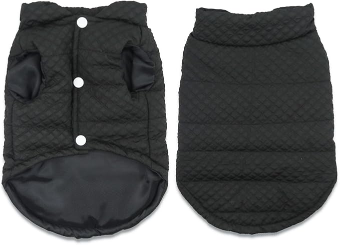 Soft Warm Small Dog Coats Lightweight Pet Dog Winter Jackets for Small Medium Dogs Puppy Cold Weather Coat Pet Clothes, Black, Large