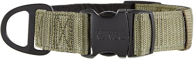 KONG Max HD Ultra Durable Neoprene Padded Dog Collar (Small, Green)