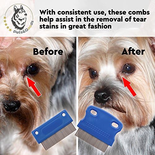 Pets&Goods Dog Grooming Combs & Rope Toy Bundle - Gentle Tear Stain Remover and 13-Pack Durable Rope Toys for Puppies & Small Dogs