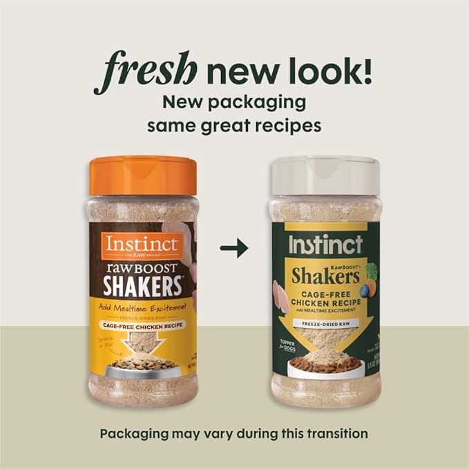 Instinct Raw Boost Shakers, Freeze-Dried Powder, Dog Food Topper - Chicken, 5.5 oz. Bottle