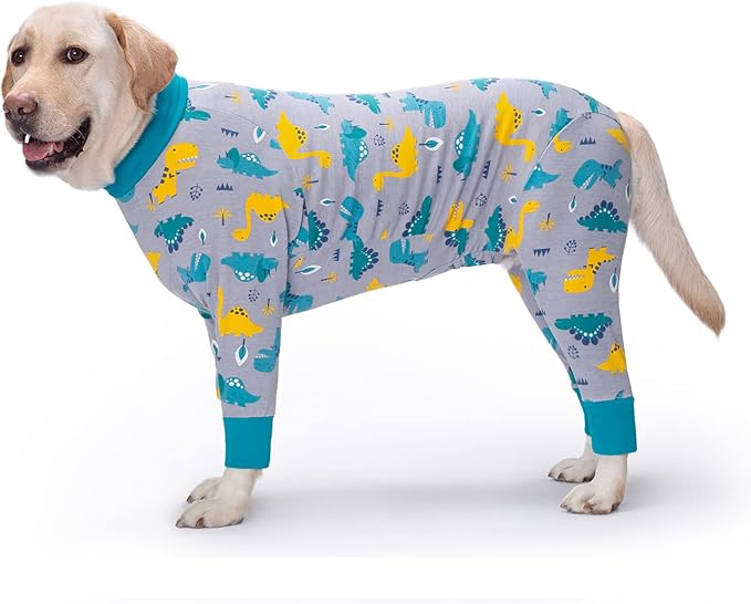 Dog Recovery Suit After Surgery Female Male, Medium Large Dog Neuter Shirt Cone Alternatives Prevent Licking Surgical Onesies (Dinosaur, 6XL)
