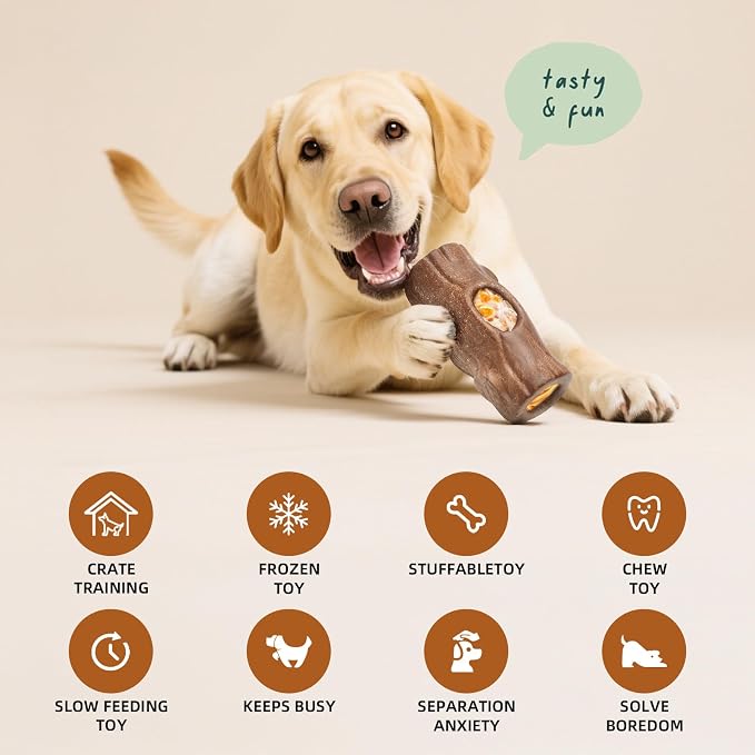 2 Pack Dog Toys for Aggressive Chewers Brown