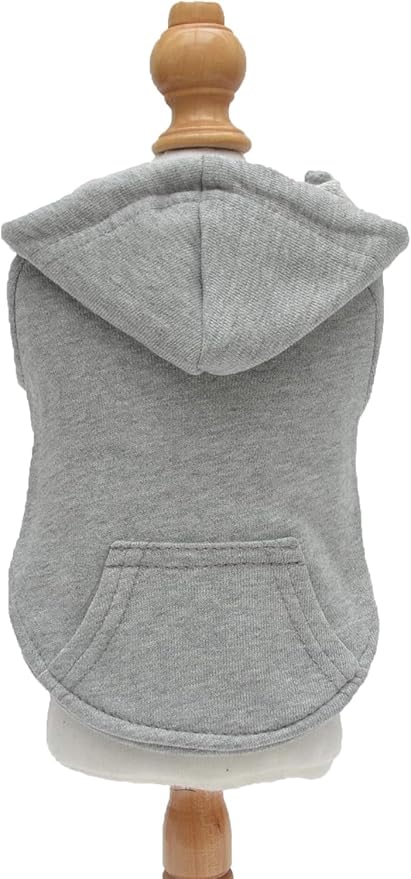 Lovelonglong Blank Basic Hoodie Sweatshirt for Dogs 100% Cotton Fits Small Medium Dachshund Large Dog Gray 4XL