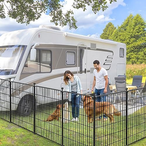 Dog Pen Portable Dog Fence Dog Playpen for Large Dogs, 40" Tall Dog Playpen Dog Fencing Outdoor 30 Panels Black Metal Dog Play Pens Exercise Fencing with Door Pet Play Pen for Camping, Yard