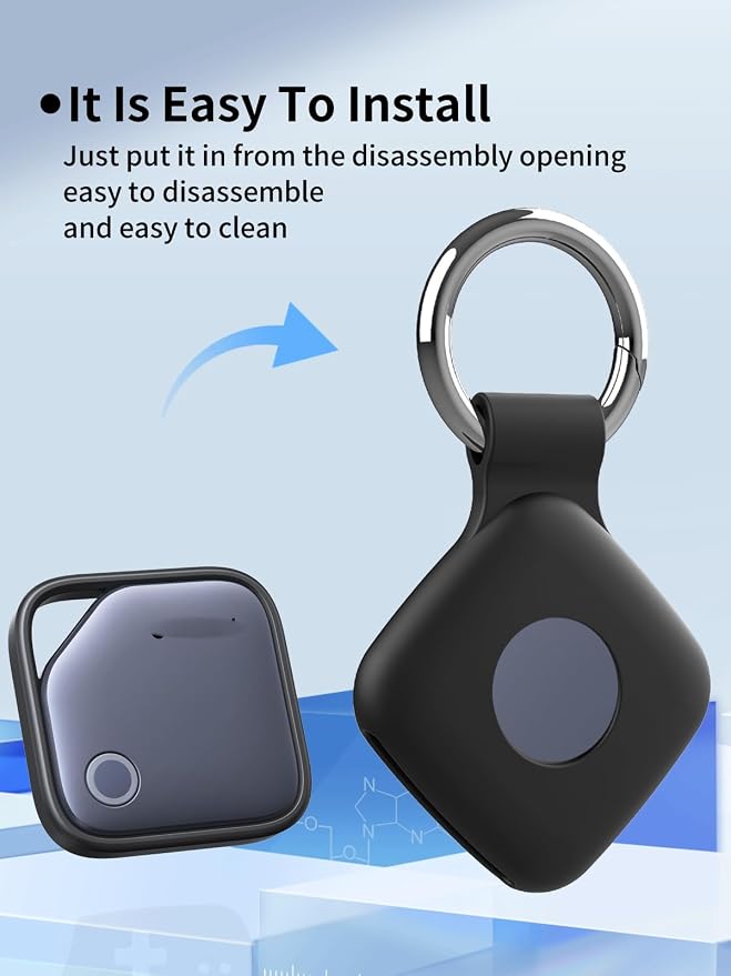 Case for UGREEN Tracker Tags, Shockproof Silicone Cover. | Shockproof & anti - slip, protects against scratches. Precise cutouts ensure full functionality. Black+White+Pink+Purple.