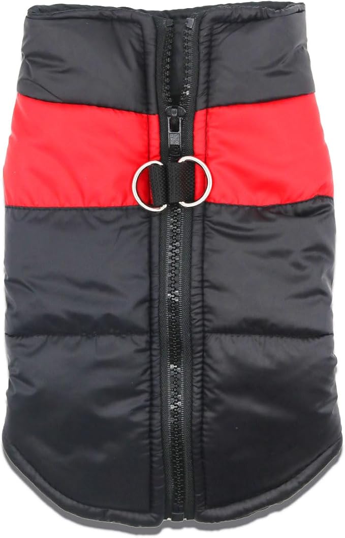 Small Dog Coats Warm Winter Jackets for Small Medium Dogs Puppy Cold Weather Coat Pet Clothes, Red, Large