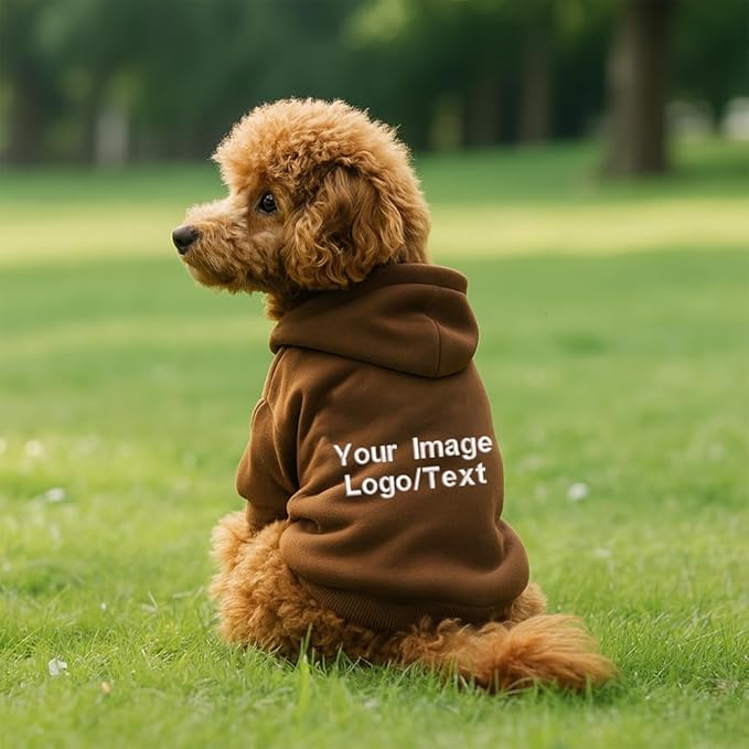 Personalized Dog Hoodie with Custom Name Text, Warm Puppy Sweatshirt with Hood, Winter Pet Clothes for Dogs, Custom Dog Outfit, Gift for Dog Lovers