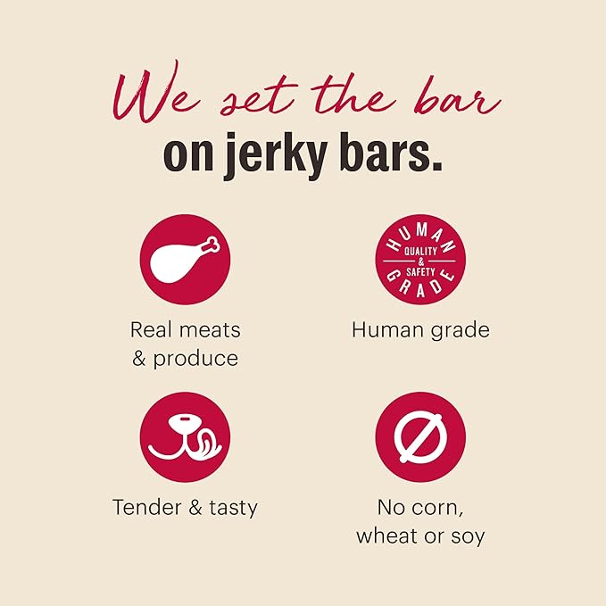 The Honest Kitchen Human Grade Jerky Harvest Mini Bars: Chicken Recipe With Apples & Blueberries, 4 oz Bag