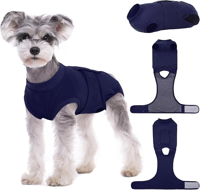 Kuoser Dog Surgery Suit - Female Spay & Male Neuter Recovery Onesie, Anti-Licking Abdominal Wounds Pet Surgical Recovery Bodysuit, Substitute E-Collar & Cone