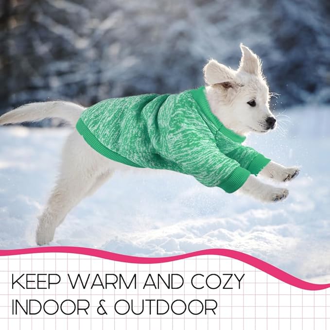 2 Pack Dog Sweaters for Small Dogs Girl Boy Winter Fleece Clothes Warm Soft Dog Sweatshirt Outfit for Dogs Cats Pet Apparel (Wine Red+Green, XX-Small)