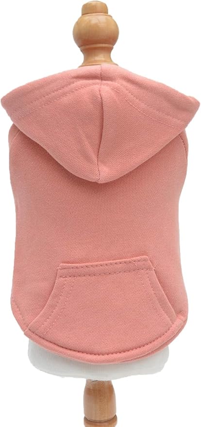 Lovelonglong Blank Basic Hoodie Sweatshirt for Dogs 100% Cotton Fits Small Medium Dachshund Large Dog Lotus-Pink M