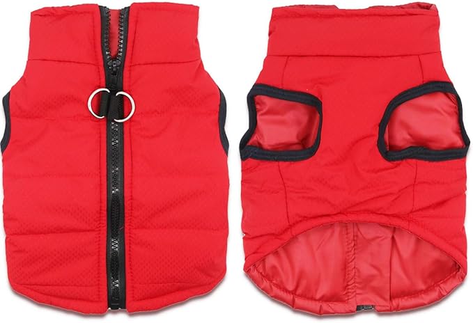 Small Dog Coats Warm Winter Dogs Jacket Pet Jackets Puppy Cold Weather Coat Pet Clothes for Small Dogs, Red, Large