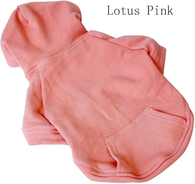 Lovelonglong Blank Basic Hoodie Sweatshirt for Dogs 100% Cotton Fits Small Medium Dachshund Large Dog Lotus-Pink 4XL