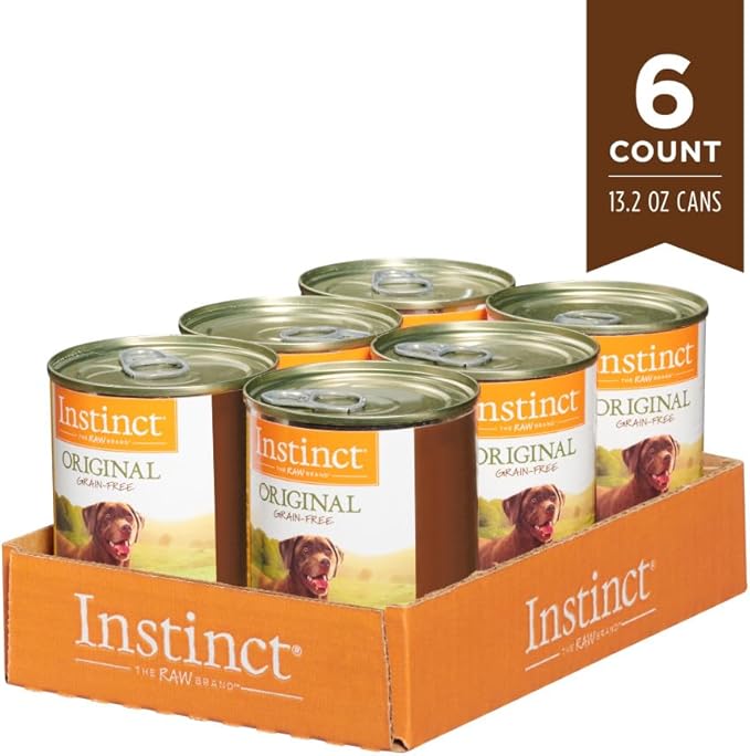 Instinct Original Wet Dog Food, Grain Free Recipe - Real Rabbit, 13.2 oz. Cans (Pack of 6)