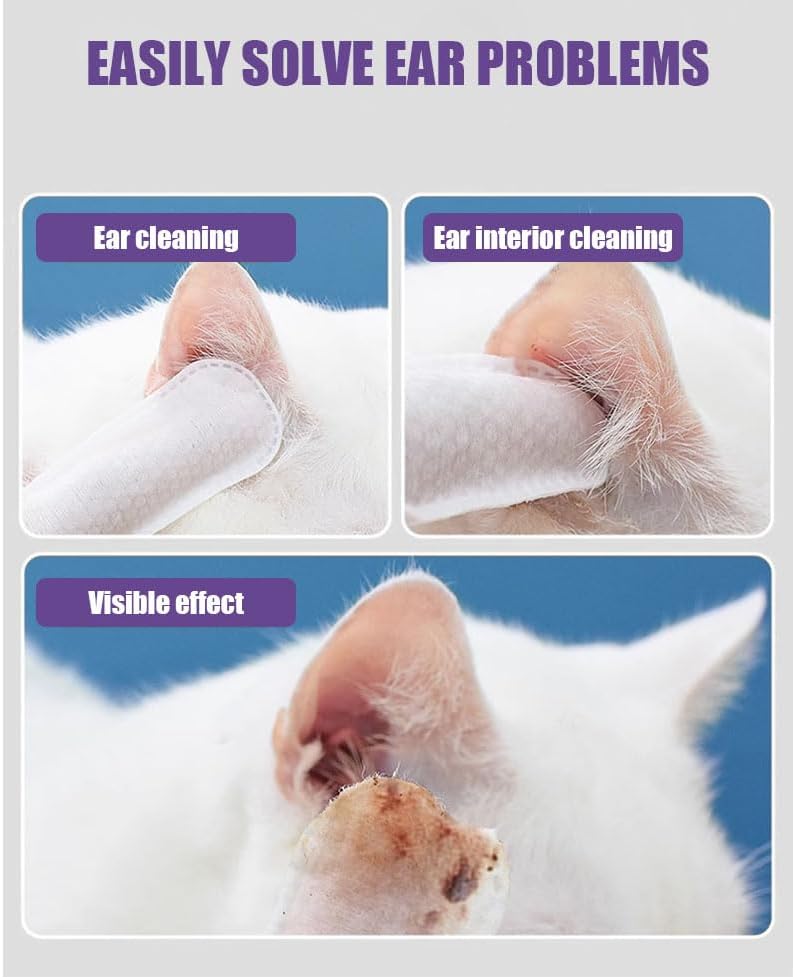Pet Cleaning Wipes 3-Piece Set Pet Dental Wipes for Dogs & Cats - Dog Teeth & Eyes & Ears Cleaning Powder Disposable Pet Wipes Eyes Cleaning Wips