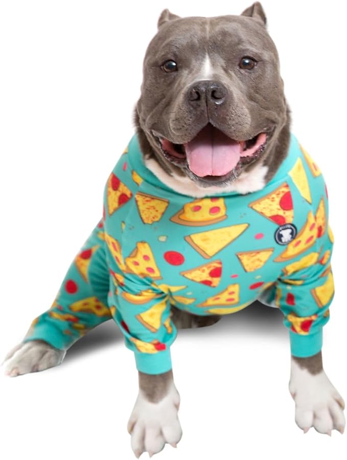 Pittie Clothing Pit Bull Dog Pajamas – Full Coverage Dog Onesie, Soft Pajama Outfit for Medium, Large, XL & XXL Breeds