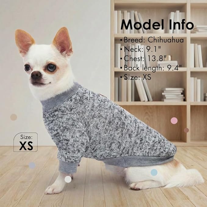 1 Pack Dog Sweaters for Small Dogs Girl Boy Winter Fleece Clothes Warm Soft Dog Sweatshirt Outfit for Dogs Cats Pet Apparel