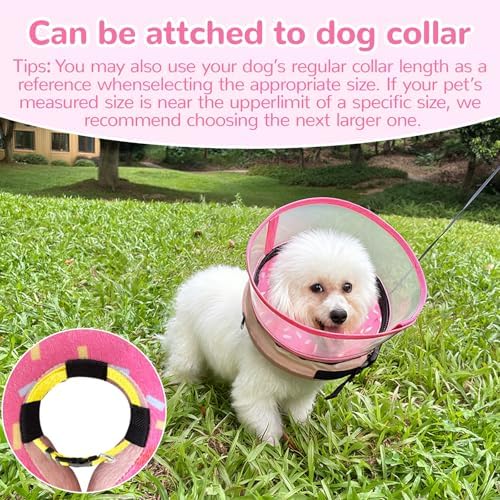 Inflatable Dog Cone Collar with Anti-Licking Clear Shield, for Dogs Cats