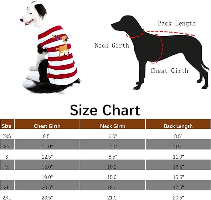 NACOCO Dog Sweater Pet Christmas Elk Bells Sweaters Halloween Reindeer for Small Dog and Cat(Red,XL)