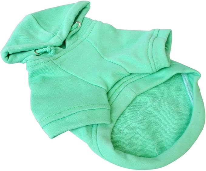 Lovelonglong Blank Basic Hoodie Sweatshirt for Dogs 100% Cotton Fits Small Medium Dachshund Large Dog Turquoise D-M
