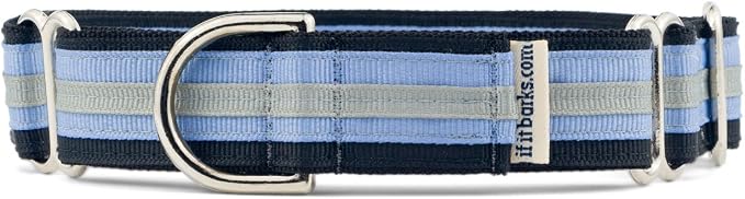 If It Barks 1" Martingale Collar for Dogs, Adjustable Nylon, USA Made, Medium, Black Ice