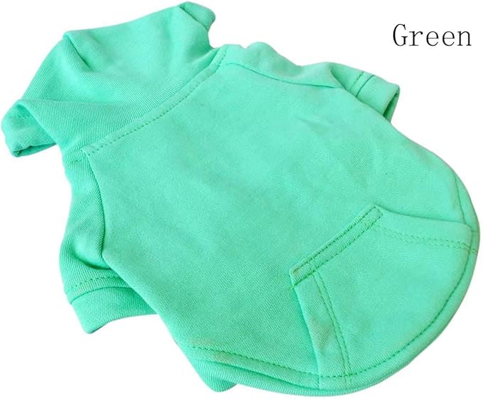 Lovelonglong Blank Basic Hoodie Sweatshirt for Dogs 100% Cotton Fits Small Medium Dachshund Large Dog Turquoise D-L