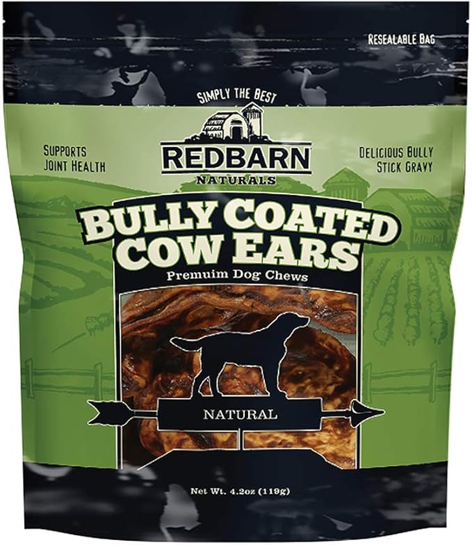 Redbarn Pet Products Redbarn's Bully Coated Cow Ears for Dogs, All-Natural, Single-Ingredient Chews, 4.2 Ounce, Pack of 6