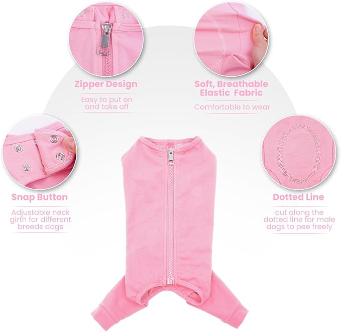 Nanaki Dog Wound Care Shirt, Dog Leg Sleeve To Stop Licking Rear Leg And Abdomen, Doggy Surgery Suit Female Spay,Doggy Onesie For Surgery Female Male, Pet Surgical Recovery Suit Pet Wound Heal Clothes