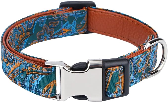 Dog Collar with Bow Tie for Girl or Boy Gift Soft Durable Bowtie Paisley Medium