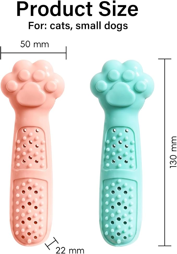 Cat Teething Toy, Cute Cat Paw Kitten Chew Toys for Cat Dental Care, Cat Treat Dispenser Toy for Kitten Chewing, Kicking and Boredom Releasing, Pet Puzzle Toys for Indoor Cats (Green-1 PCS)
