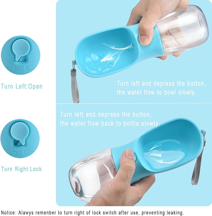 Cibaabo Dog Water Bottle Portable with Food Container & Filter for Travel | Feeding & Hydration | Travel Water Bowl | Portable Pet Dispenser | Dog Gifts | Puppy Essentials | for Hiking Camping Beach